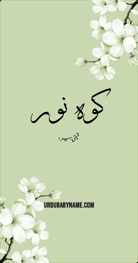 Kohinur name meaning in urdu