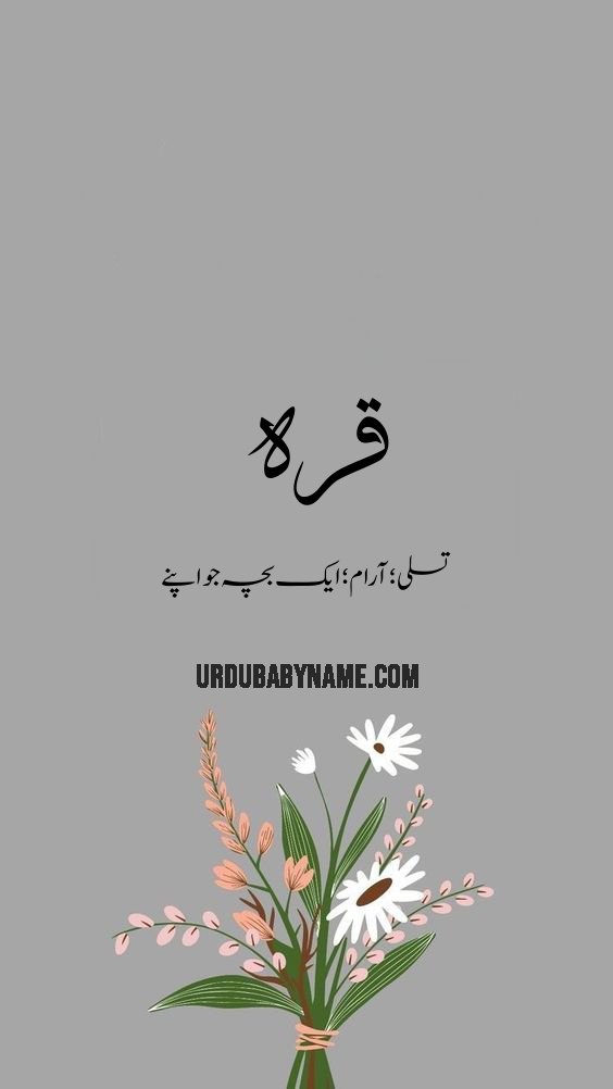 Qurrah name meaning in urdu