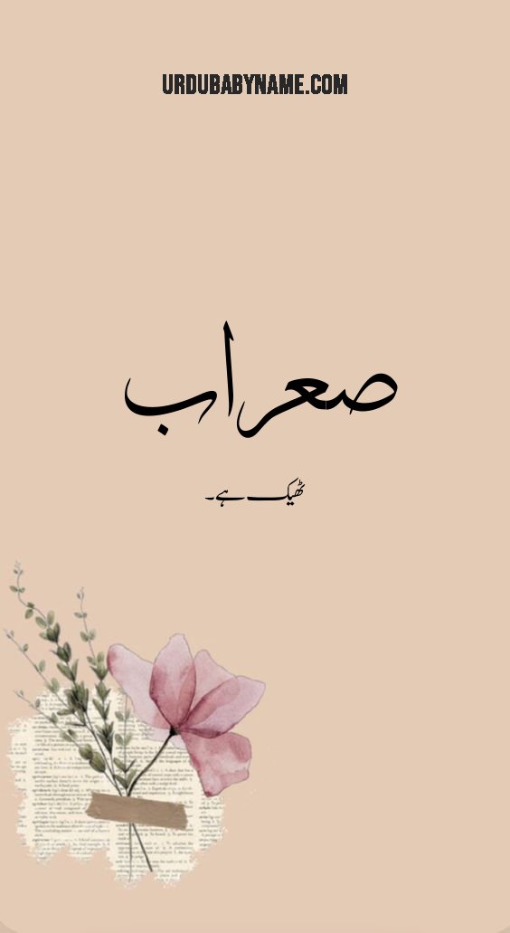 Saarab name meaning in urdu